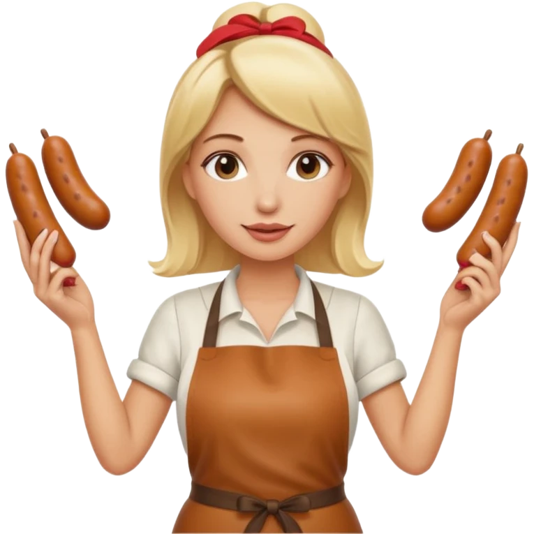 Naked blonde with both hands holding weiner emoji