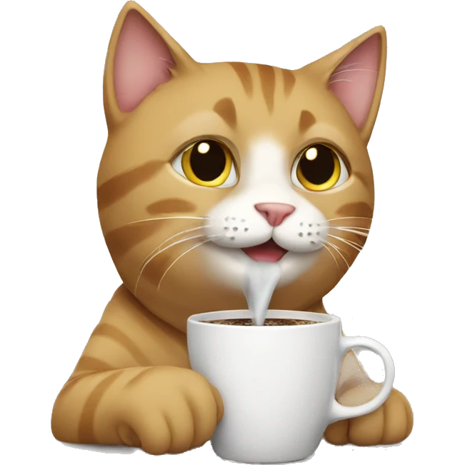 Cat drinking coffee emoji