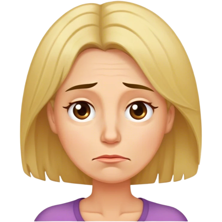 tired 40 year old mum with unbrushed hair emoji