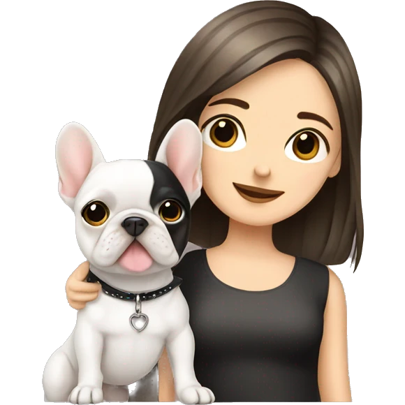 frenchie with girl emoji