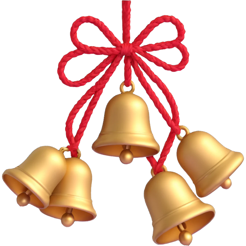 metallic ghungroo bells tied with red thread, used in Indian dance emoji