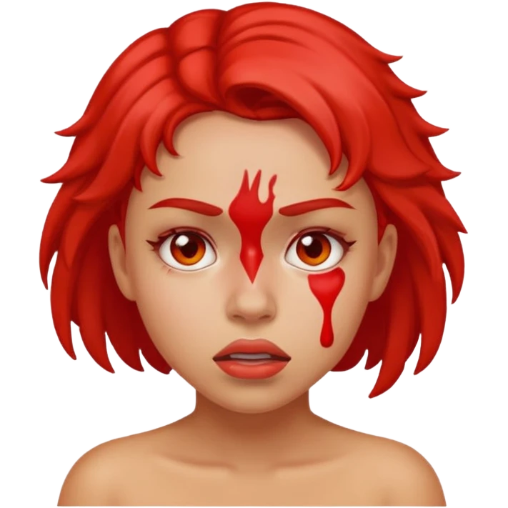 Girl in 🥵 face emoji