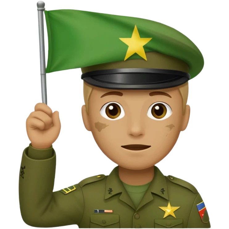 Emoji of a soldier holding a green flag emoji