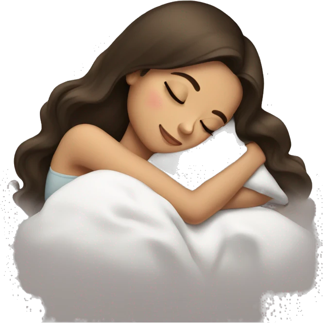 Brunette girl sleeping emoji