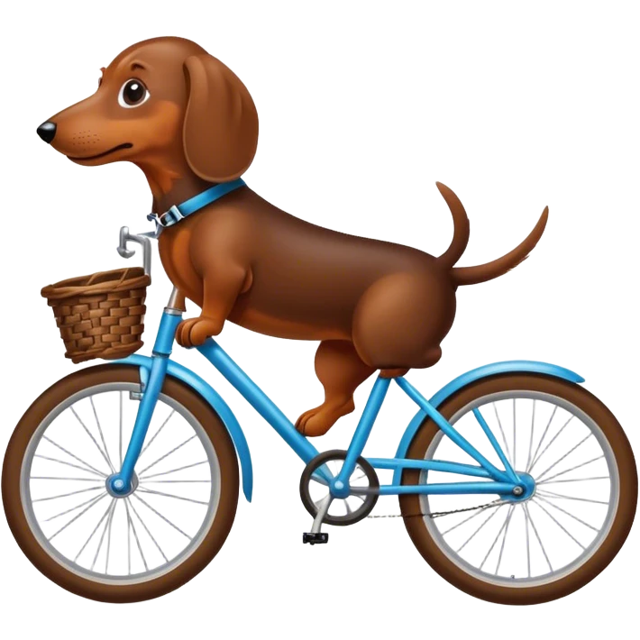 Dachshund riding a bike emoji