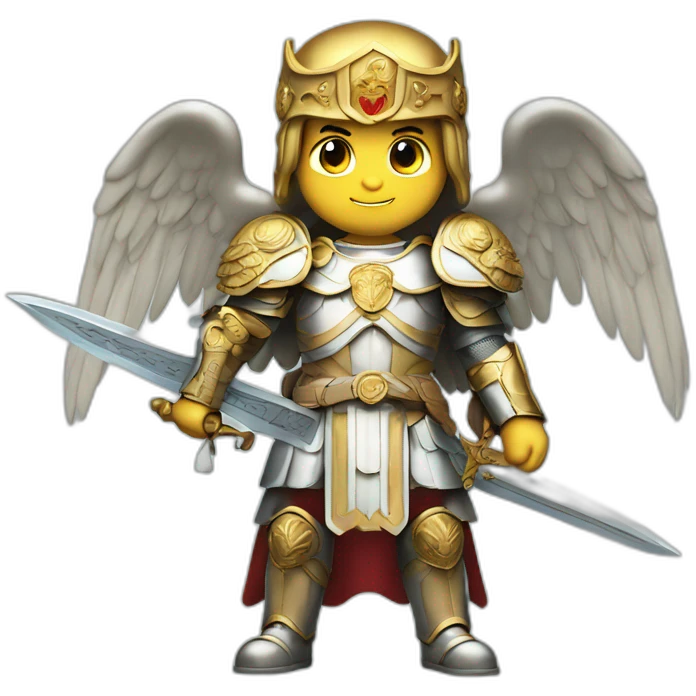 Saint Michael the Archangel with an enorrmous sword emoji
