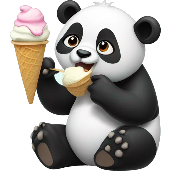 Panda eating ice cream emoji