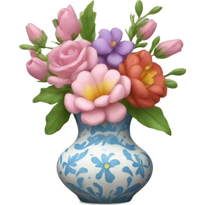 Pretty vase with floral pattern emoji