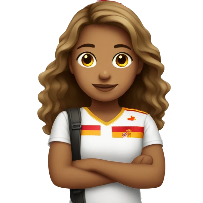 girl with spain flag emoji