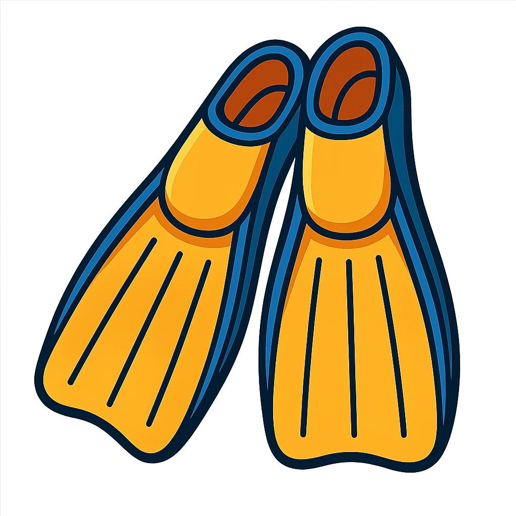 diving flippers vibrant cartoon style emoji