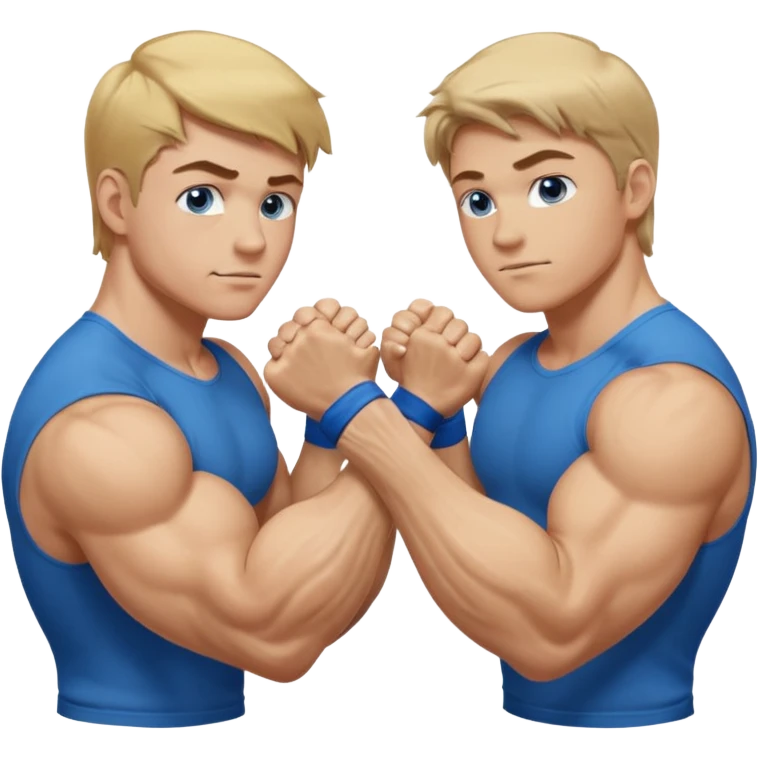 DIRTY BLONDE HAIR BLUE EYES BIG BICEPS FOR ARM WRESTLING YOUNG MAN emoji