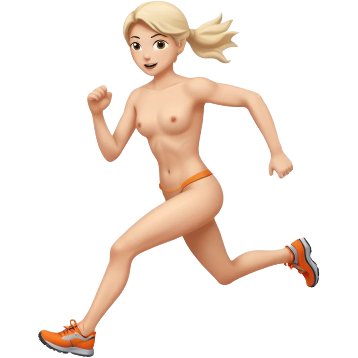 Naked woman running emoji