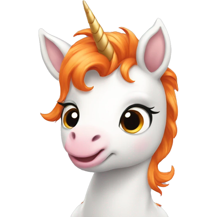 Baby unicorn with orange hair emoji