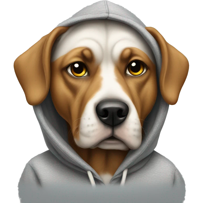 Dog wearing hoodie smoking a cigare emoji