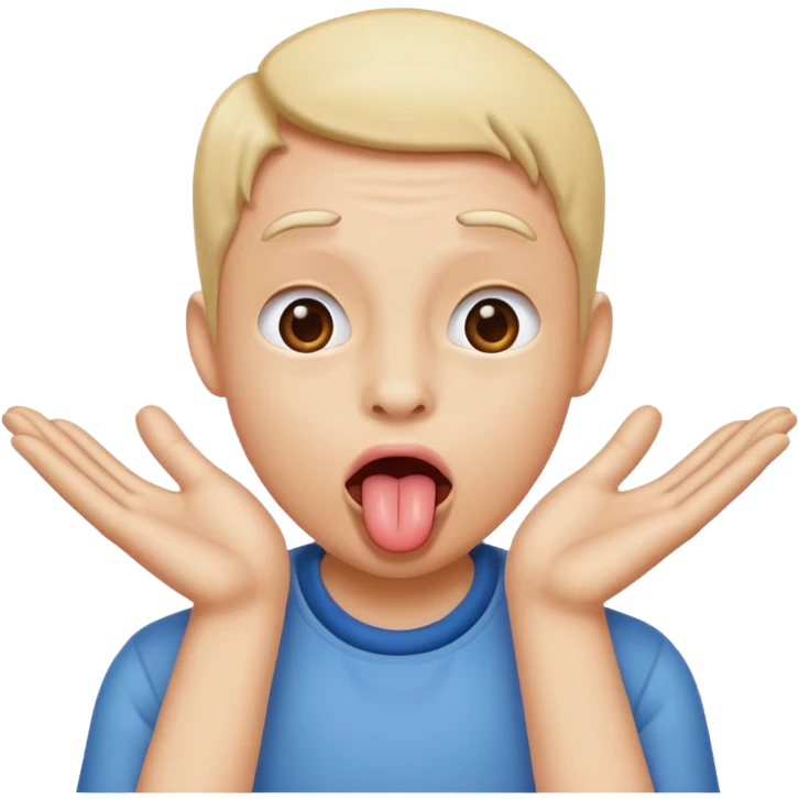 Tounge out with hands to the side emoji