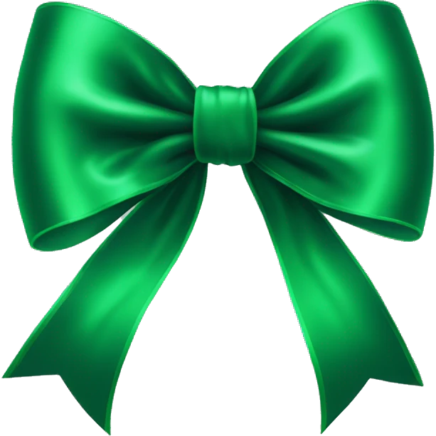Green velvet bow  emoji