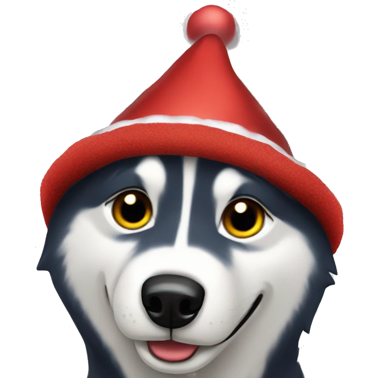 Christmas husky emoji