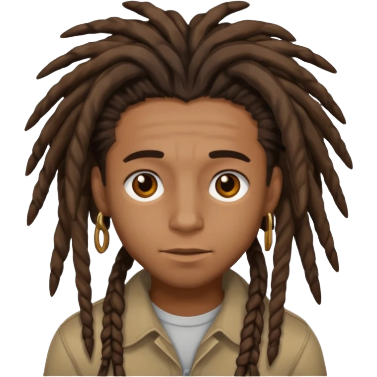 brown boy with aesthetic dreads emoji
