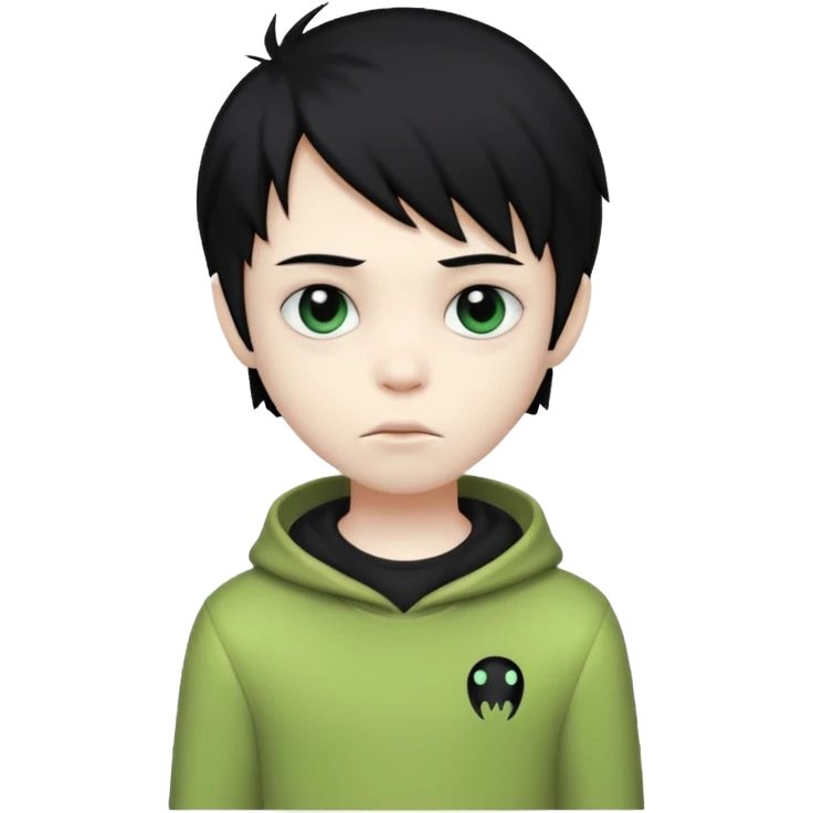boy alien with black hair emo emoji