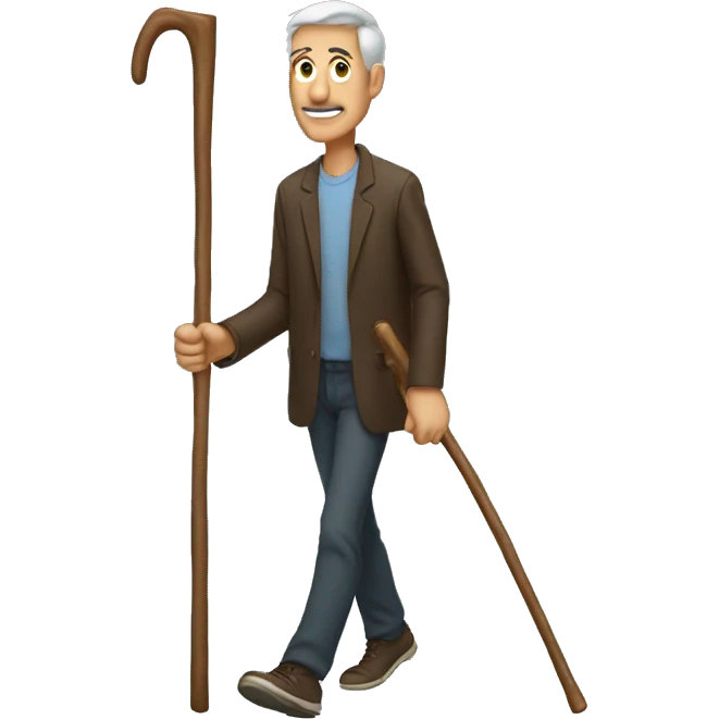 Man with walking stick  emoji