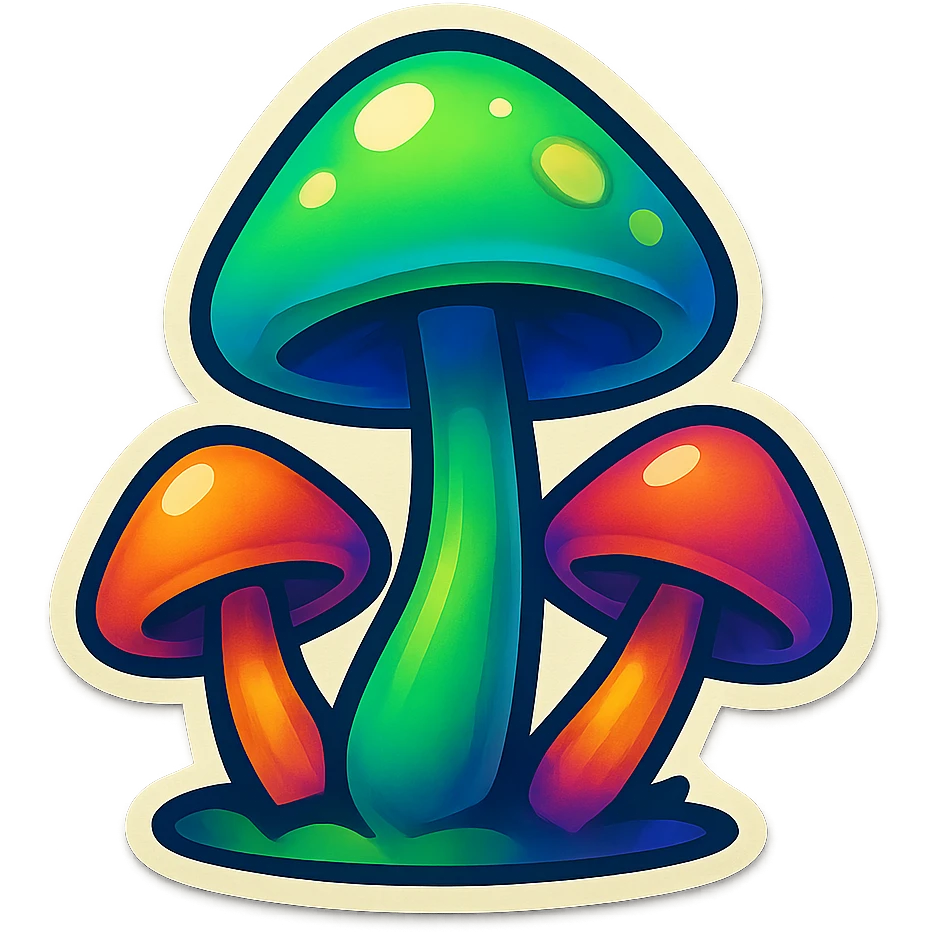 alien mushrooms, mushroom patches, variation 3 emoji