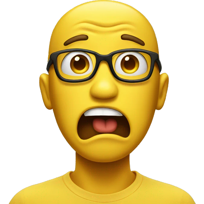 yellow emoji face but shocked emoji