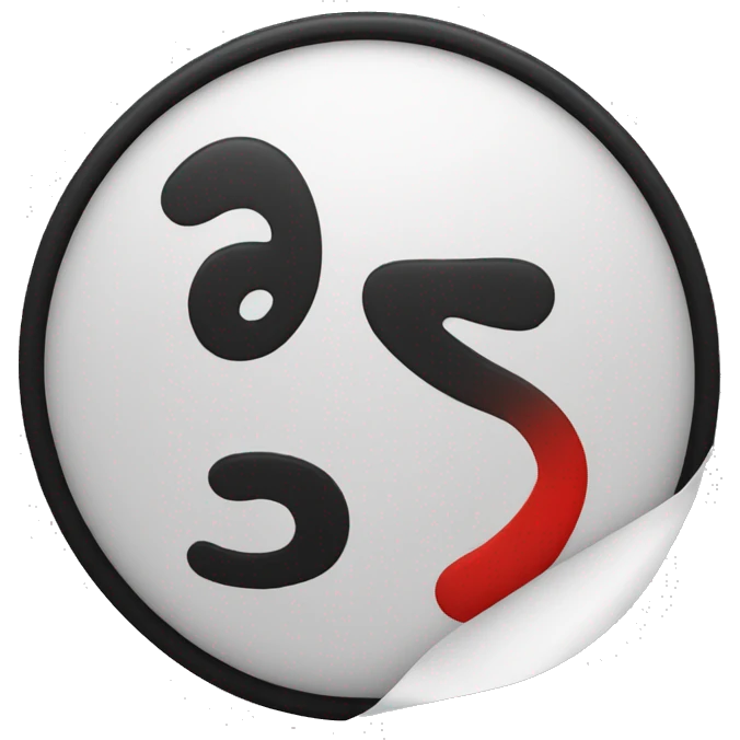 A black colour round circle, in it a letter 's' in white colour and a latter 'x' in red colour  emoji