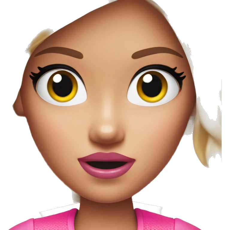barbie with a shocked face emoji