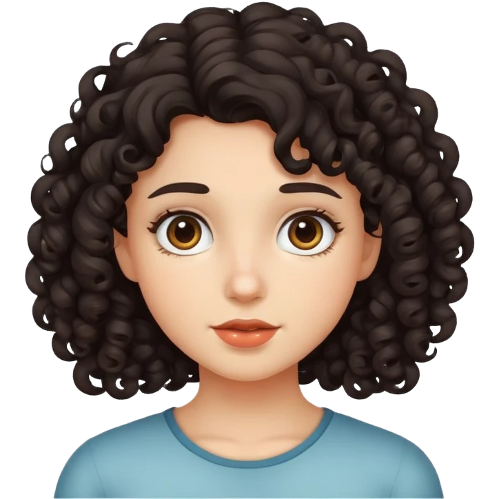Girl with a curly dark hair emoji