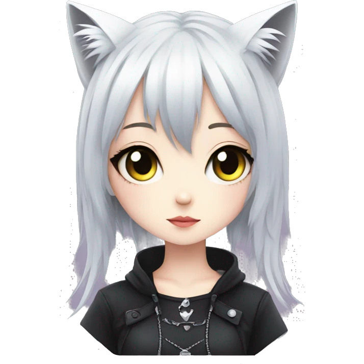 Edgy Kawaii Cute Cool Beautiful Elegant Pretty Anime Gothic Catgirl emoji