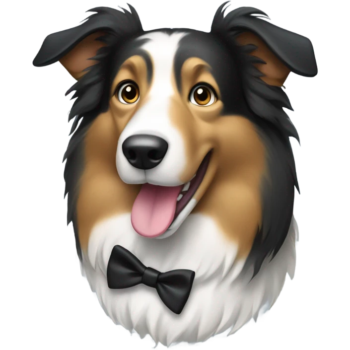 collie wearing a tuxedo emoji