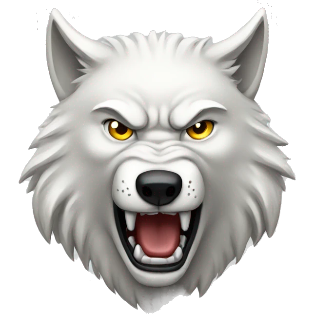 angry white wolf  emoji