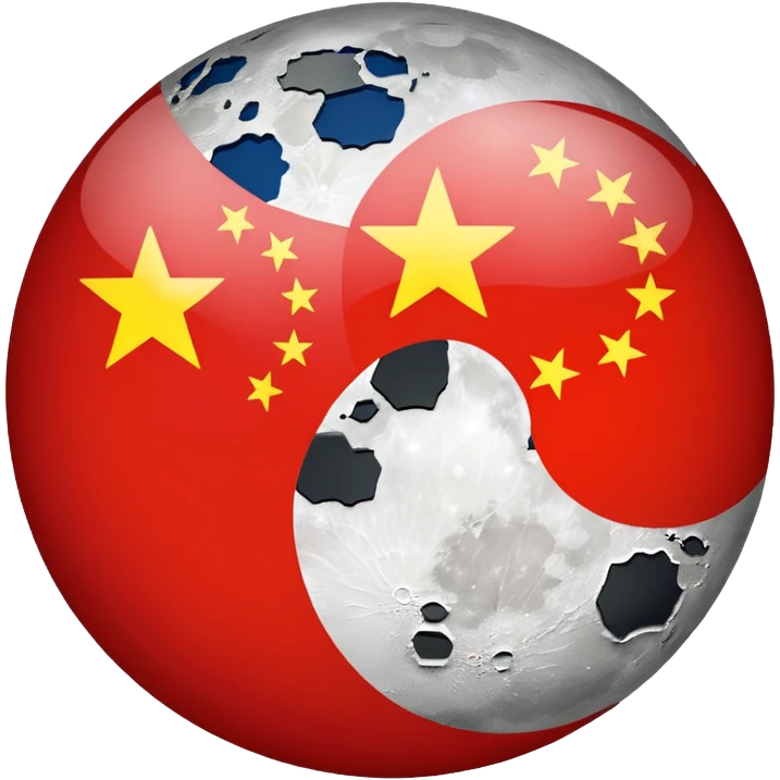 Flag of China but in moon emoji