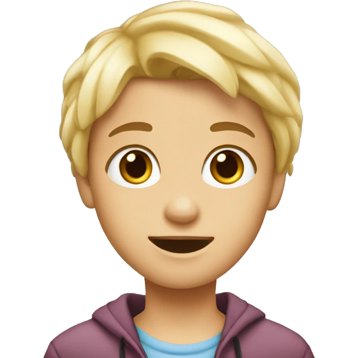 Ein blondes Mädchen mit braunen junge und Bart  emoji