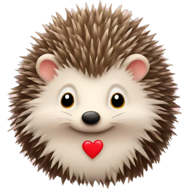 hedgehog with hearts emoji