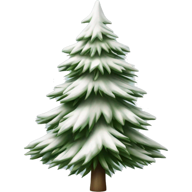  actual white fir christmas tree isolated.  emoji