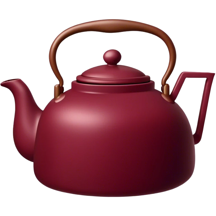 teapot with tea cozy burgundy emoji