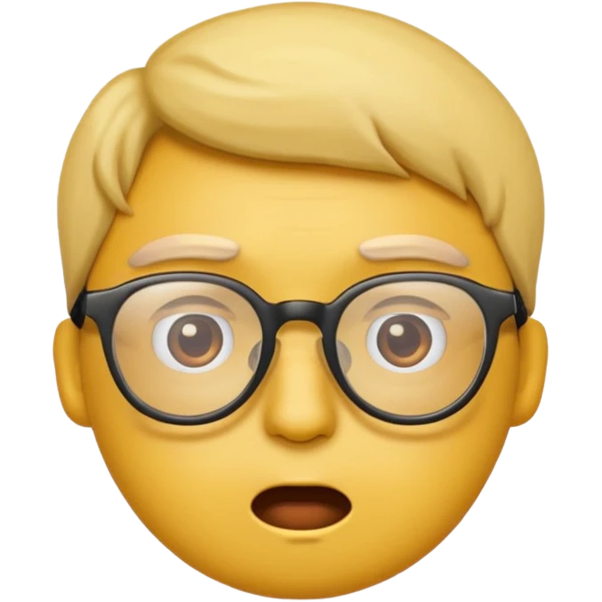 Make a confused emoji with glasses down emoji