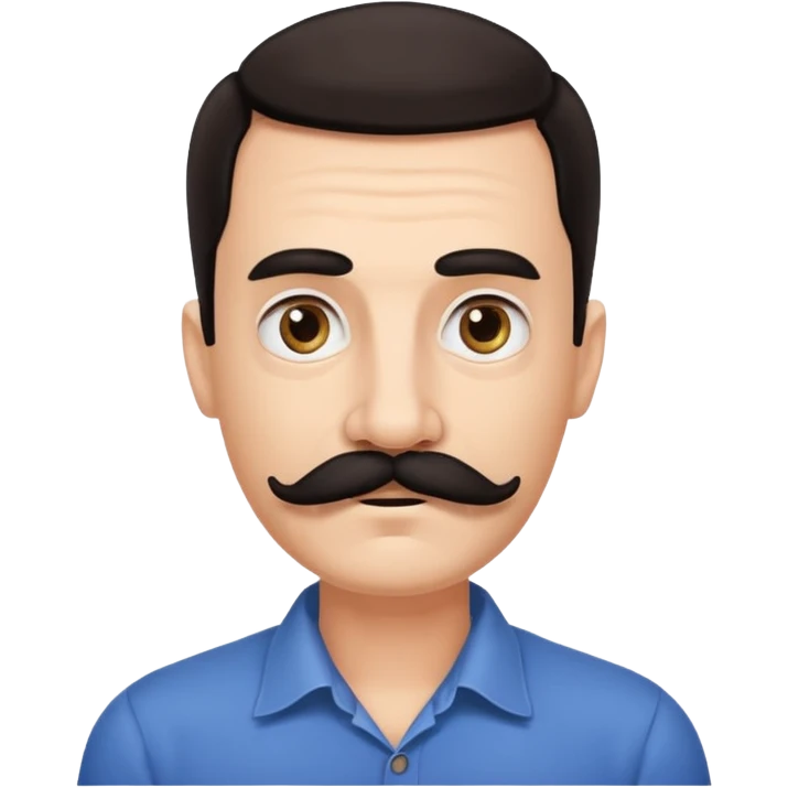 mustache young aged man,Big black mustache. emoji