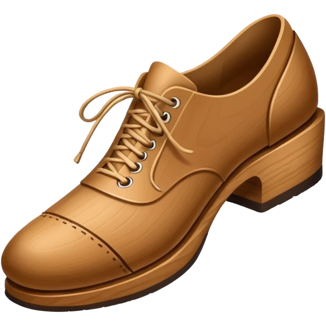 Un zapato de madera estilo Polonia . El zapato está tallado a mano. Pero de madera   emoji