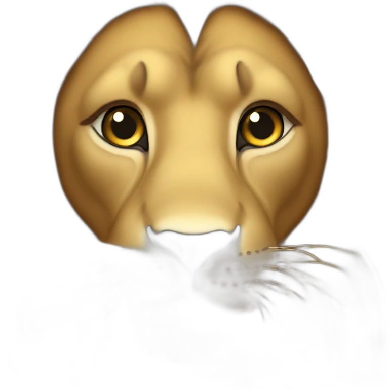 Lion avec des cœurs à la place des yeux emoji