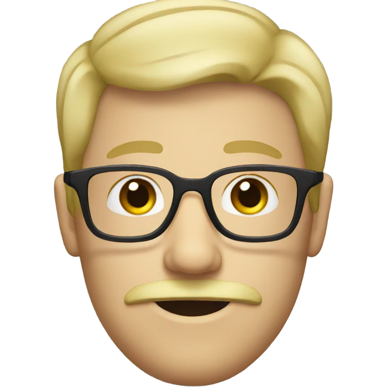 Blonde guy with glasses and moustache emoji