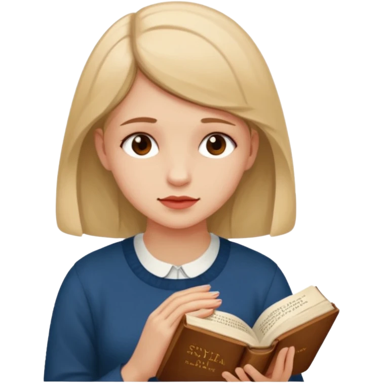 girl with sylvia plath book praying emoji