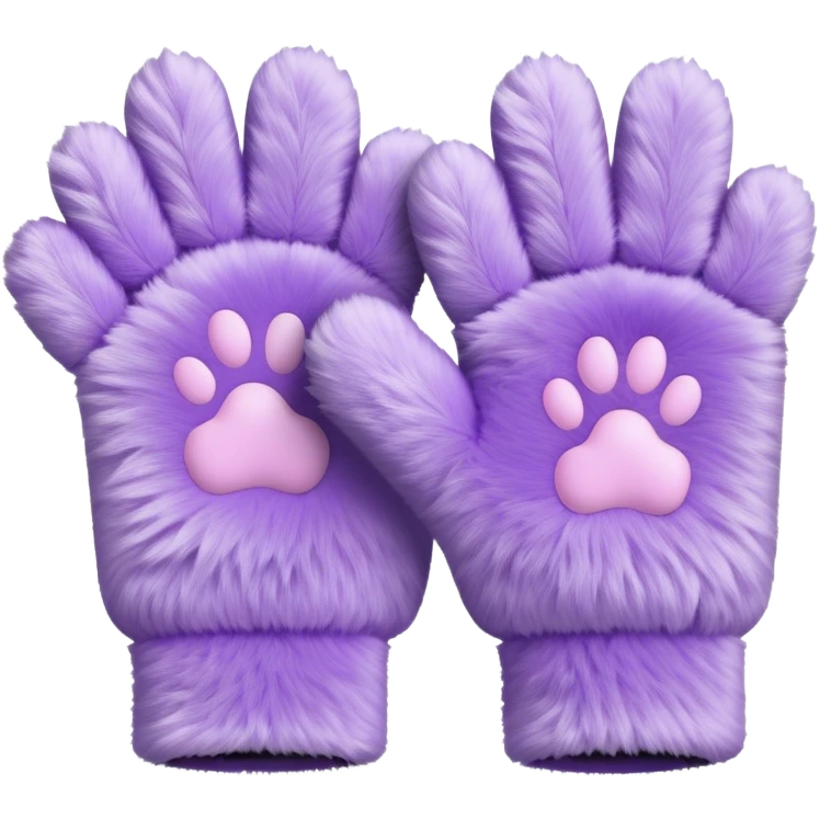 Pastel purple fuzzy cozy furry catty paw gloves and pulsewarmers emoji