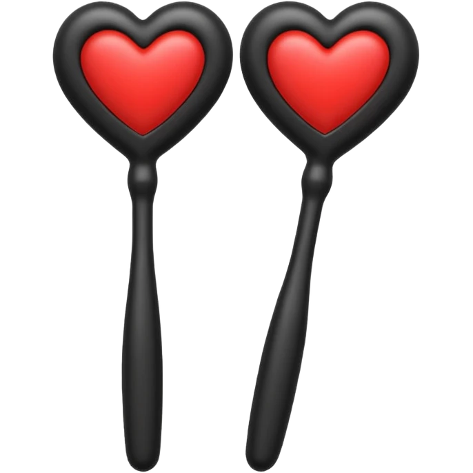 two black massage wands with a heart centred above them emoji