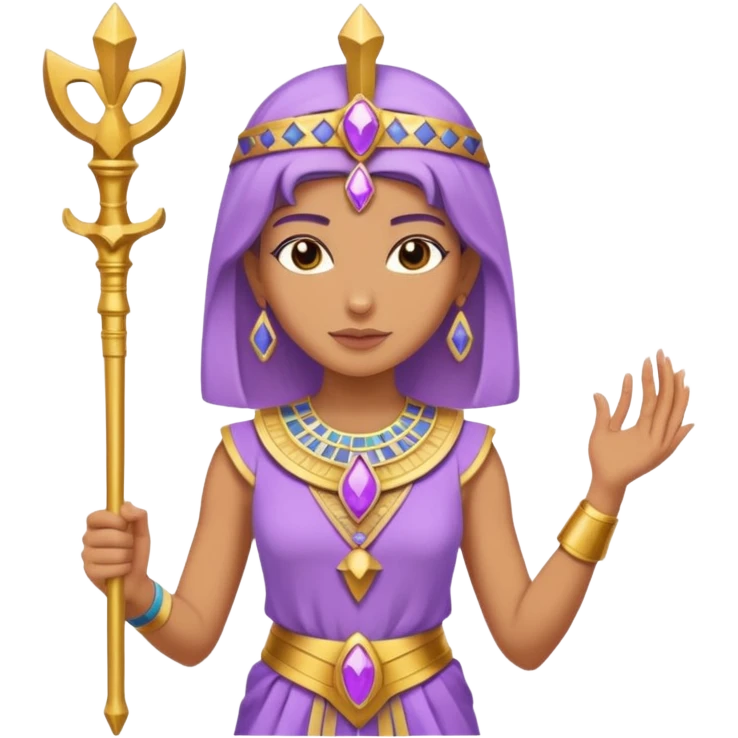 woman, Egypt, lilac, scepter emoji