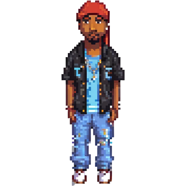 2Pac в полный рост, no background emoji