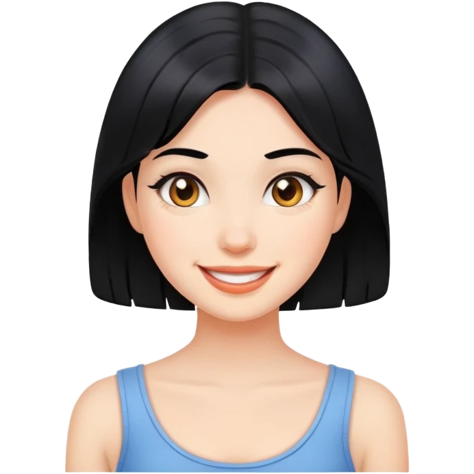 Hot smiling girl with black hair emoji