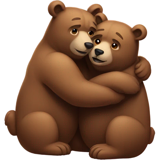 2 bears hug emoji