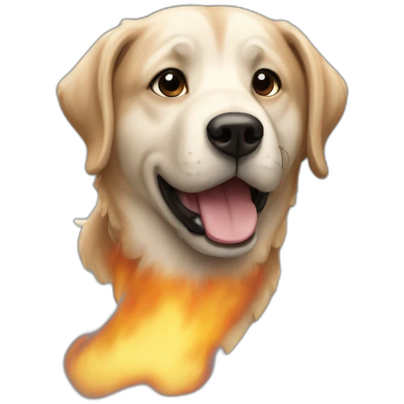 chien lance flame emoji